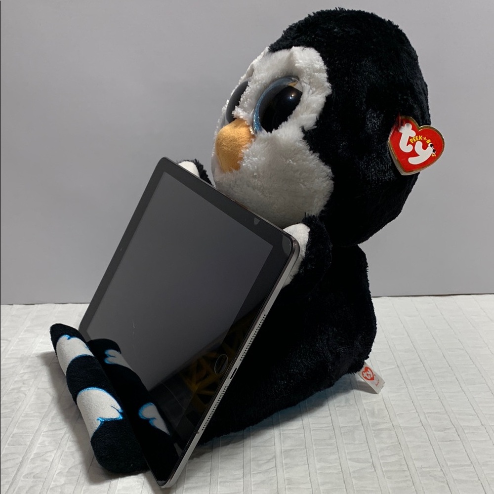 12” Ty Peek-a-Boo Tablet/Screen Support Plush Penni Penguin